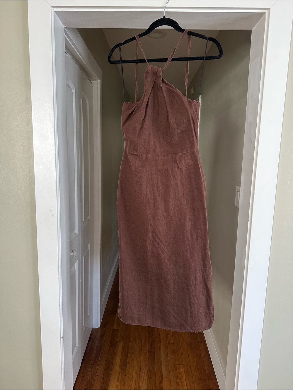 Reformation Santino Brown Halter Midi Dress - Picture 2 of 6